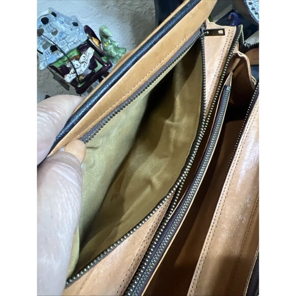 Vintage Corvi Piel Mexico Hand Tooled Aztec Calendar Floral Leather Handbag - Picture 15 of 16